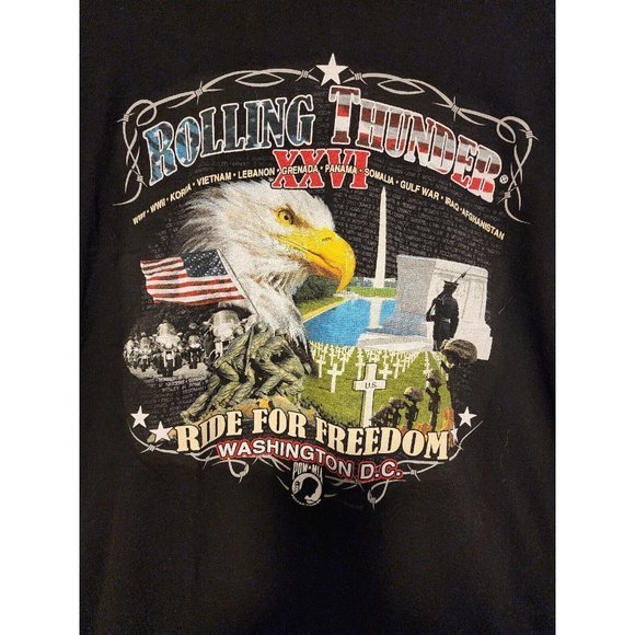 Harley Davidson Rolling Thunder Ride For Freedom Pow+Mia Washington DC Large - Picture 3 of 14